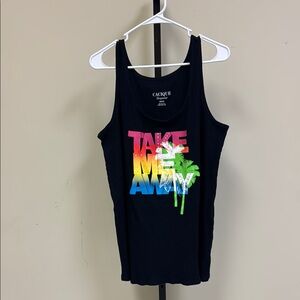 Cache Black Graphic Tank Top